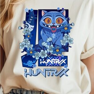 White Graphic Tee with Demon Hunter Design